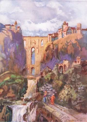 Tajo Ronda, från Hutchinsons Picturesque Europe publicerad av Hutchinson & Son, c.1930