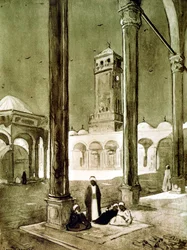 Ingången till Muhammad Ali-moskén, Kairo, Egypten, 1928
