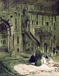 I Sultan Hassans moské, Kairo, Egypten, 1928