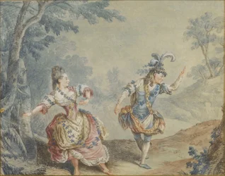 Marie Allard och Jean Dauberval i operabaletten Silvie