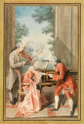 Mademoiselle Delong de Genève, Monsieur Philippe och Monsieur de Texier (akvarell)