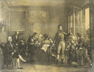 Louis-Philippe undervisar i geografi vid Collège de Reichenau, pub. 1820