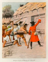 bombade Louis (1862 - 1927); Attack av Monsipi Fort av Pierre LeMoyne d