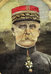 Första världskriget: porträtt av general Petain (1856-1951) som förde befäl över armén vid Verdun 1916. Illustrationer från 1900-talet