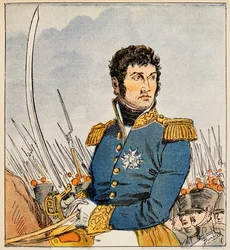 Illustration av den bombade Louis (1862-1927) från boken "The Memorial of Saint Helene" av greve Emmanuel de Las Cases (1766-1842): Porträtt av marechalen Jean Lannes (1769-1809), hertigen av Montebello, privat samling