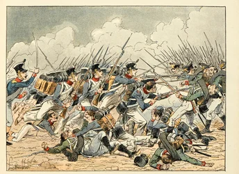 Illustration hämtad från boken "Les heros du Siecle", anekdotiska reciter av Dick de Lonlay och illustrerad av Louis Bombled (1862-1927)