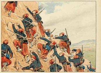 Illustration hämtad från boken "Les heros du Siecle", anekdotiska reciter av Dick de Lonlay och illustrerad av Louis Bombled (1862-1927)
