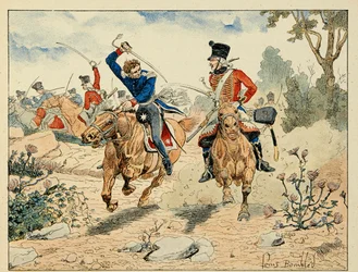 Illustration hämtad från boken "The Heros of the Siecle", anekdotiska reciter av Dick de Lonlay och illustrerad av Louis Bombled (1862-1927)
