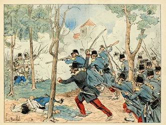 Illustration hämtad från boken "The heros of the century", anekdotiska reciter av Dick de Lonlay och illustrerad av Louis Bombled (1862-1927)