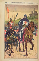 Avfärd till korstågen, illustration ur "Histoire de France" av Jules Michelet (1798-1874), omkring 1900.