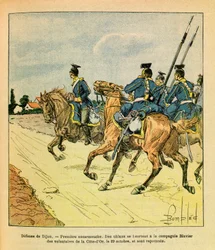 The Eastern Armee of Eugene Sergeant, dit Grenest, illustrerad av Louis Bombled (1862-1927) (fransk-tyska kriget; kampanj 1870 -1871): Dijons försvar den 29 oktober
