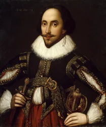 Porträtt av den brittiske dramatikern William Shakespeare