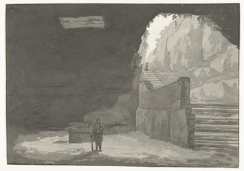 Fontein grotta i den gamla staden Manduria Mandurians grotta och fontän som nämns i Plinius Resor i Italien, Sicilien och Malta - 1778 (serietitel)