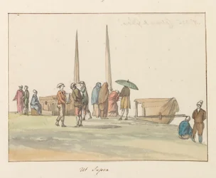 Traditionella dräkter på ön Gozo Costume de Ghozo (titel på objekt) Voyage en Italy, en Sicile et à Malte - 1778 (serietitel)