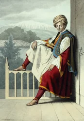En betjänt till Veli Pasha av Thessalien, ca 1819 (litografi)