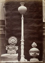 Interiördetaljer och kandelaber, Théâtre du Vaudeville, Paris