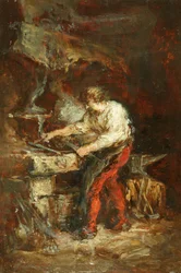The Smithy (olja på panel)