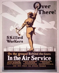 Amerikansk rekryteringsaffisch för Air Service (färg litho)