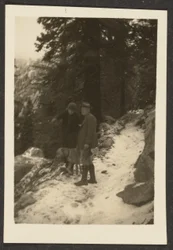 [Par med hund i snön]