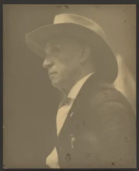 Porträtt av en man med en Stetson