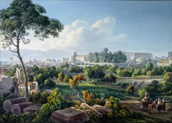 Utsikt över Esquiline Hill, Rom, ca 1800