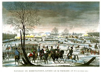 Slaget vid Hohenlinden, 12 Frimaire, år 9 (3 december 1800) graverad av Edme Bovinet (1767-1832) (akvatint)