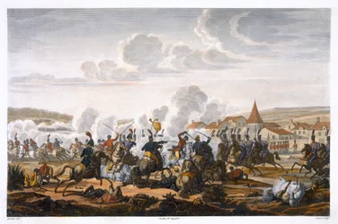 "Prins Ludwigs död av Preussen i slaget vid Saalfeld, 10 oktober 1806".