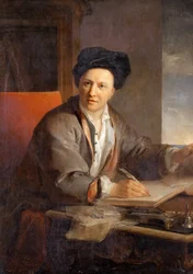 Porträtt av författaren Bernard le Bovier de Fontenelle 1657-1757