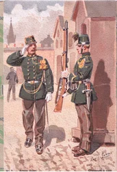Jägare till fots, vykort