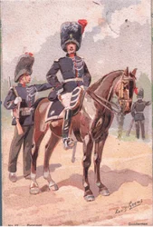 Gendarmer, vykort, 1920-tal