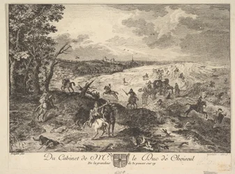 Rån på en väg efter en målning i samlingen av Duc de Choiseul, 1771.