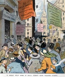 Det kanske skulle hjälpa en del om Wall Street gav ut handelsstämplar av Louis Glackens 1866-1933, konstnär. Utgiven 1907.