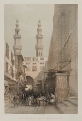 Egypten och Nubien, Volym III: Minarets, and Grand Entrance of the Metwaleys, i Kairo, 1848.