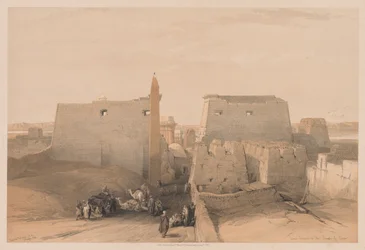 Egypten och Nubien: Volym II - nr 38, Grand Entrances to Temple of Luxor, 1838.
