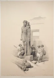 Egypten och Nubien: Volym II - nr 7, Colossi vid Wady Saboua, 1838.