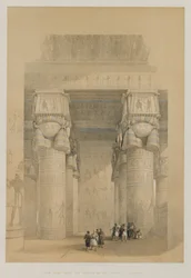 Egypten och Nubien, volym II: Utsikt från under portiken av templet i Dendera