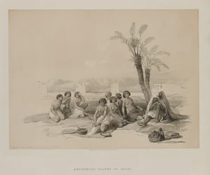 Egypten och Nubien, volym I: Abessiniska slavar vilar vid Korti-Nubia, 1847.
