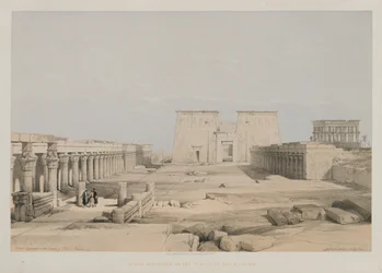 Egypten och Nubien, Volym I: Grand Approach to the Temple of Philae, Nubia, 1847.