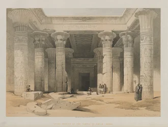 Egypten och Nubien, Volym I: Grand Portico of the Temple of Philae, Nubia, 1847.