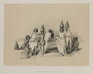 Egypten och Nubien, Volym I: Nubian Women at Kortie, on the Nile