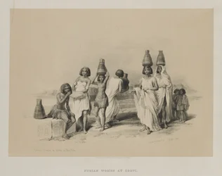 Egypten och Nubia, Volym I: Nubian Women at Kortie, on the Nile, 1847.
