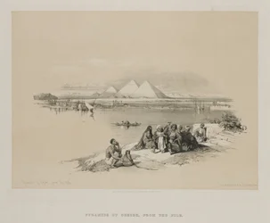 Egypten och Nubien, Volym I: Pyramids of Geezeh, från Nilen, 1846.