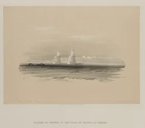 Egypten och Nubien, volym I: Statyer av Memnon, Thebe, 1846.