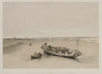 Egypten och Nubien, Volym I: View on the Nile Looking Towards the Pyramids of Dashour och Saccara