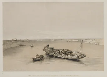 Egypten och Nubien, volym I: View on the Nile Looking Towards the Pyramids of Dashour and Saccara, 184