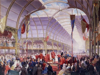 Sir Thomas Fairbairn överlämnar talet till prinsgemålen vid Art Treasures Exhibition, Manchester, maj 1857
