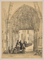 Skisser i Belgien och Tyskland, First Series, Porch of Frauenkirch, Nürnberg