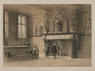 Skisser i Belgien och Tyskland, volym I: Hall of Justice of the Magistrates du Franc, Brygge, 1840