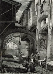 Ghettot, Rom, graverat av S.V. Hunt, Cassell und Company, 1847
