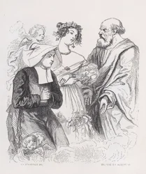 The Two Sisters of Charity från The Complete Works of Béranger, 1836. Skapare: Louis-Henri Brevière, Cesar-Auguste Hebert.